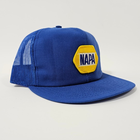 Vintage NAPA Auto Parts Trucker Hat Blue Snapback Mesh Cap Logo Patch Mens OSFM - Picture 4 of 13